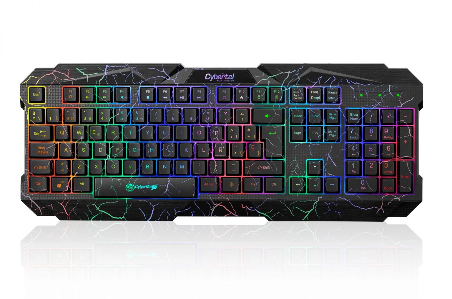 Kit Teclado Gamer Led Cybertel Rainbow Cbx T Twister Blue Planet Technology