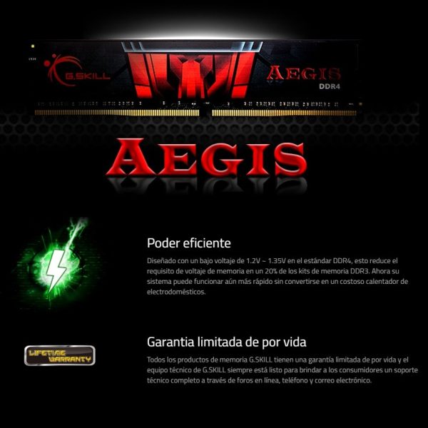 Memoria Ram DDR4 8 GB CPU Aegis F4-2666C19S-8GIS 2666MHz G.Skill - Imagen 3