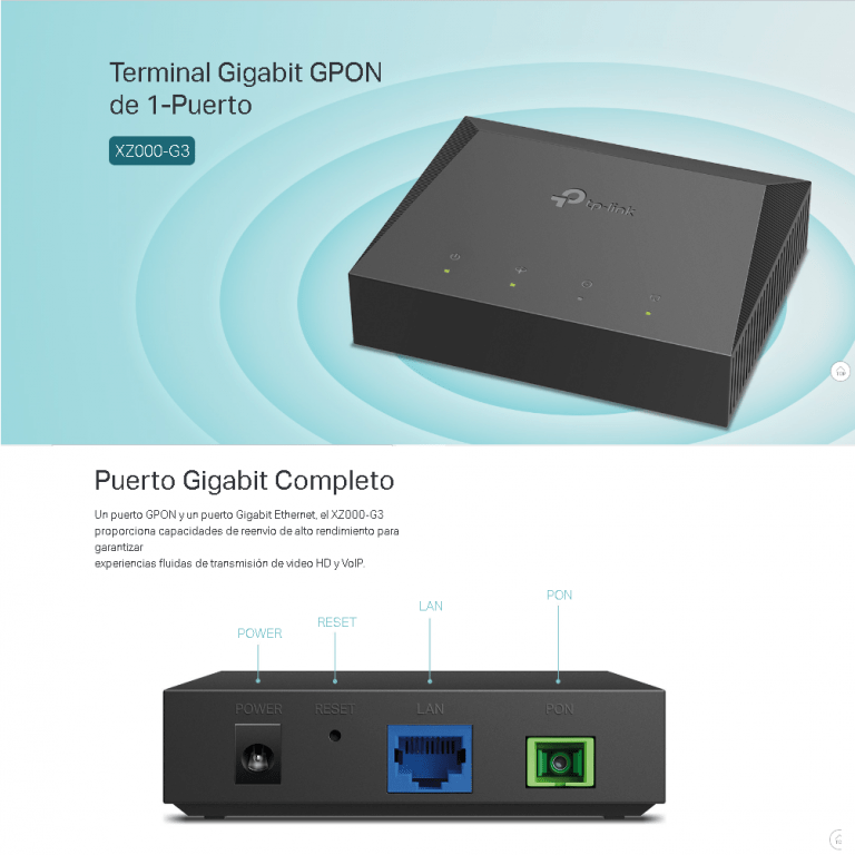 Terminal Gpon Gigabit De Puerto Fibra Xz G Tplink Blue Planet Technology